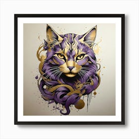 Purple Cat 2 Art Print