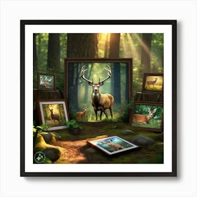 Deer In The Forest Art Print