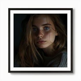 Portrait Of A Girl With Freckles 1 Art Print