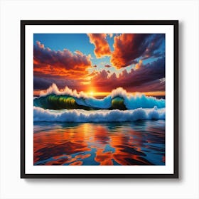 Beautiful Ocean Sunset V2 1 Art Print