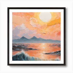 Sunset Over The Ocean Art Print