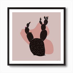 Cactus Blackout Art Print