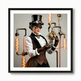 Steampunk Woman2 Art Print