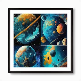 Planets In Space Art Print