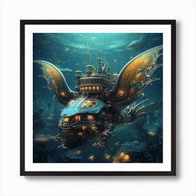 Ship In The Sea Art Print