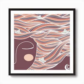 Night Dream (Sea Waves) Art Print