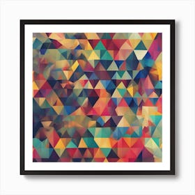 Polygonal Abstract Triangles Art Print