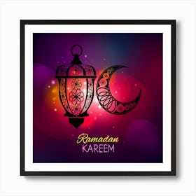 Ramadan Kareem,ramadan background with ornaments silhouette Art Print