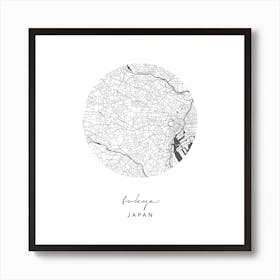 Tokyo Japan Circle Map Art Print