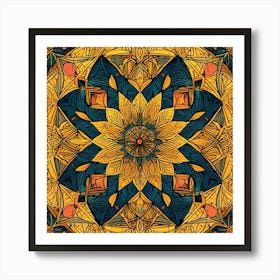 Mandala, Intricate Geometric Pattern Art Print