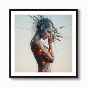 Futuristic Woman Art Print