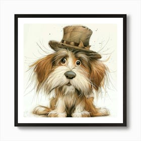 Dog In A Top Hat Art Print