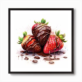 Chocolate Covered Strawberries Art Print