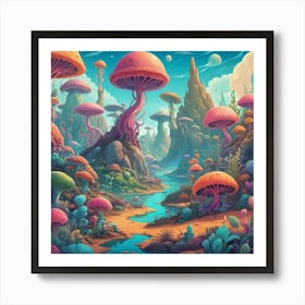 Psychedelic Landscape art print Art Print