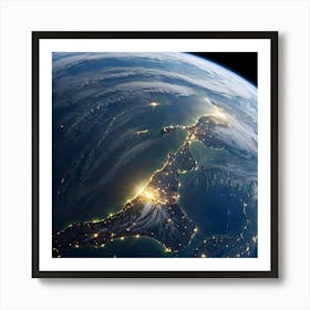 Earth At Night 10 Art Print