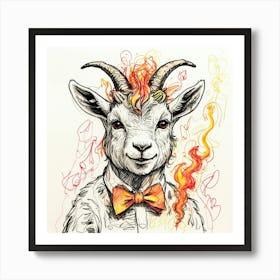 Goat In A Bow Tie 2 Art Print