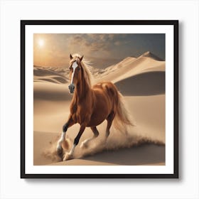 Horse In The Desert Art Print