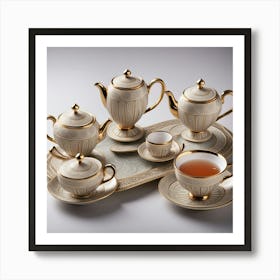 Gold Tea Set Art Print