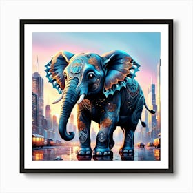 Elephant In The City 1 Art Print