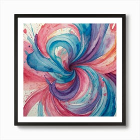 Swirl Watercolor Painting Art Print