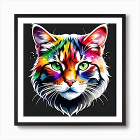 Colorful Cat 4 Art Print