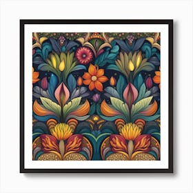 Floral Seamless Pattern Art Print