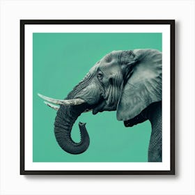 Animal Elephant In The Green Room Art Print