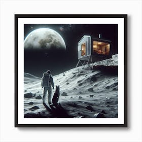 The Last Man And Dog on Other Planet Art Print