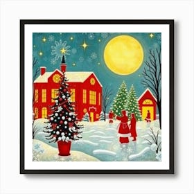 Christmas In The Country Art Print