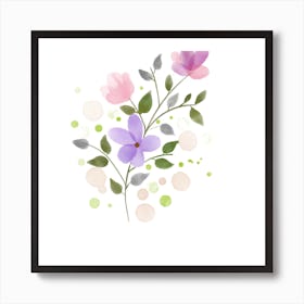 Watercolor Flowers Art Print