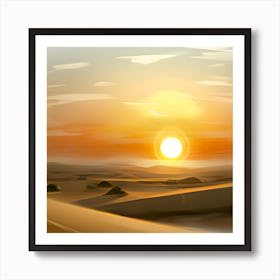 Sunrise Over The Desert Art Print