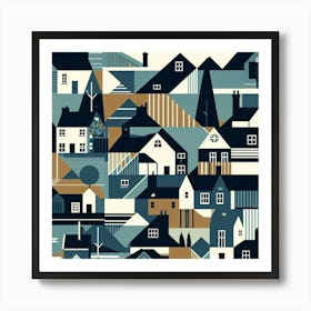 Houses In The Town Art Print