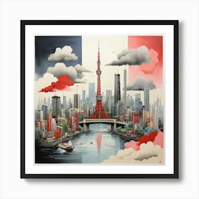 Tokyo Skyline 2 Art Print