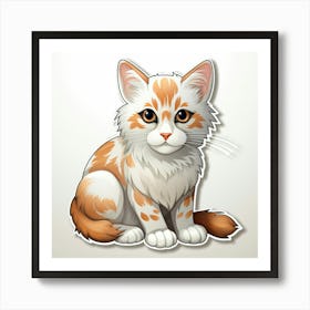 Cute Cat Sticker 1 Art Print