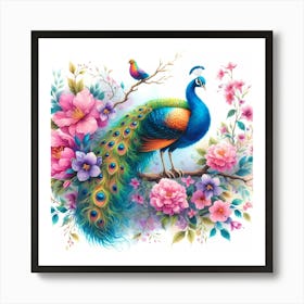 Peacock Painting Art Print