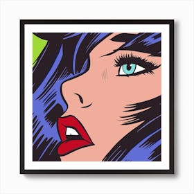 Girl Cartoon 70s Pop Art Art Print