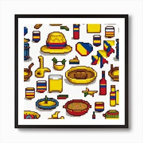 Venezuela Pixel Art Art Print