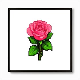 Pixel Rose 4 Art Print