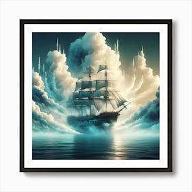 Ship In The Clouds Art Print