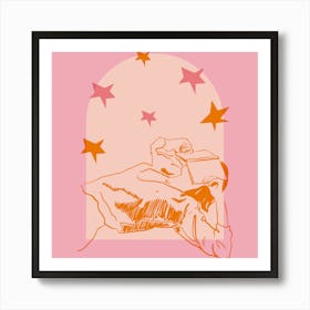 Starry Reading Night 1 Art Print