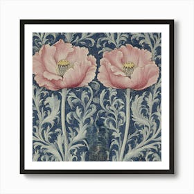 Two Pink Poppy Flowers Art Art Print