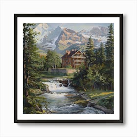 House By The Stream Art Print