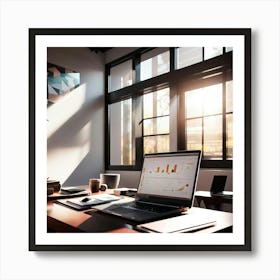 Desk In The Office Art Print