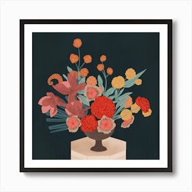 Flowers For Aries Square Art Print