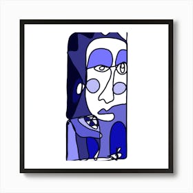 Blue Face Art Print