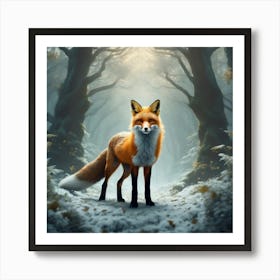 Fox In The Forest 40 Art Print