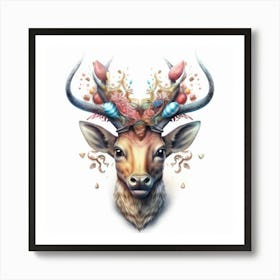 Deer Head Art Print