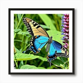 Blue Swallowtail Butterfly Art Print