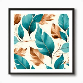 Wallpaper With Leaves Art Print