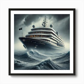 Cruise Ship In Rough Seas Póster